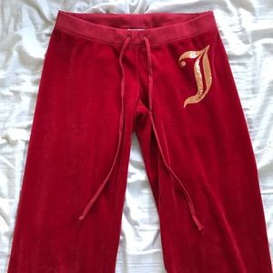 Juicy Velour Tracksuit Pants w gold embellishment